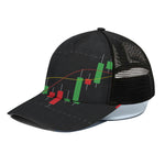 Stock Market Candlestick Print Black Mesh Trucker Cap