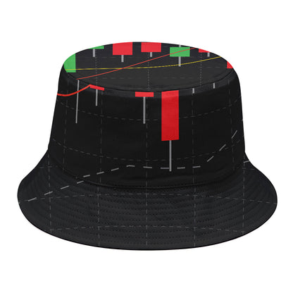 Stock Market Candlestick Print Bucket Hat