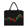 Stock Market Candlestick Print Canvas Tote Bag