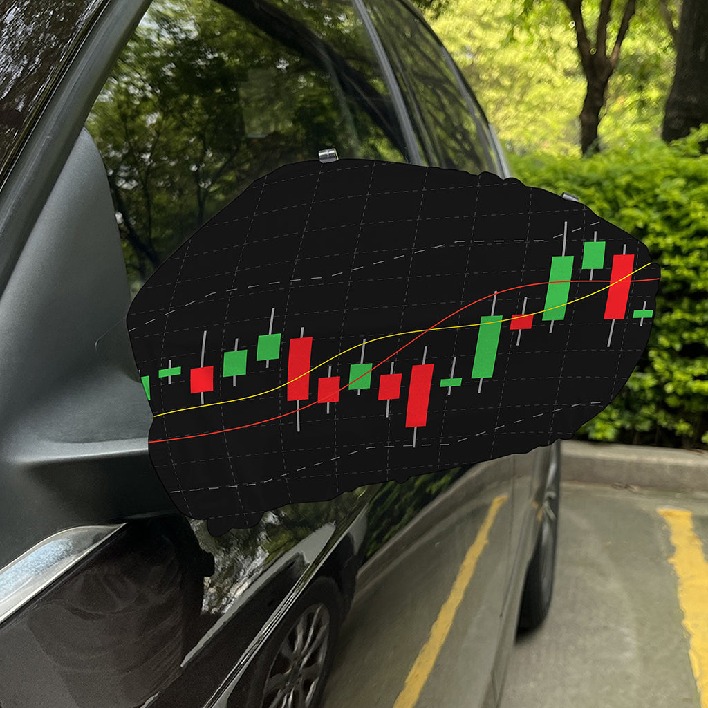 Stock Market Candlestick Print Car Side Mirror Covers