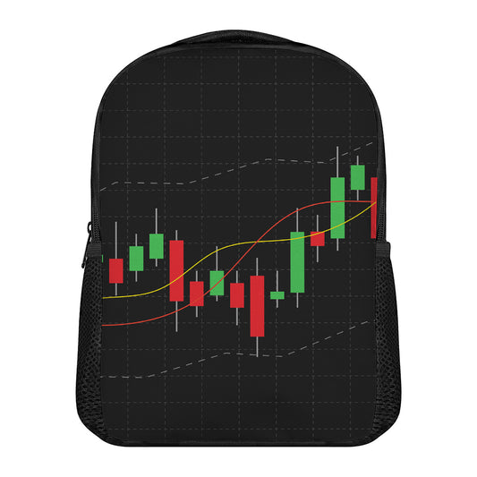 Stock Market Candlestick Print Casual Backpack