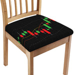 Stock Market Candlestick Print Chair Cushion Cover