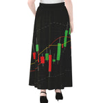 Stock Market Candlestick Print Chiffon Maxi Skirt