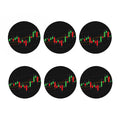 Stock Market Candlestick Print Coaster Set