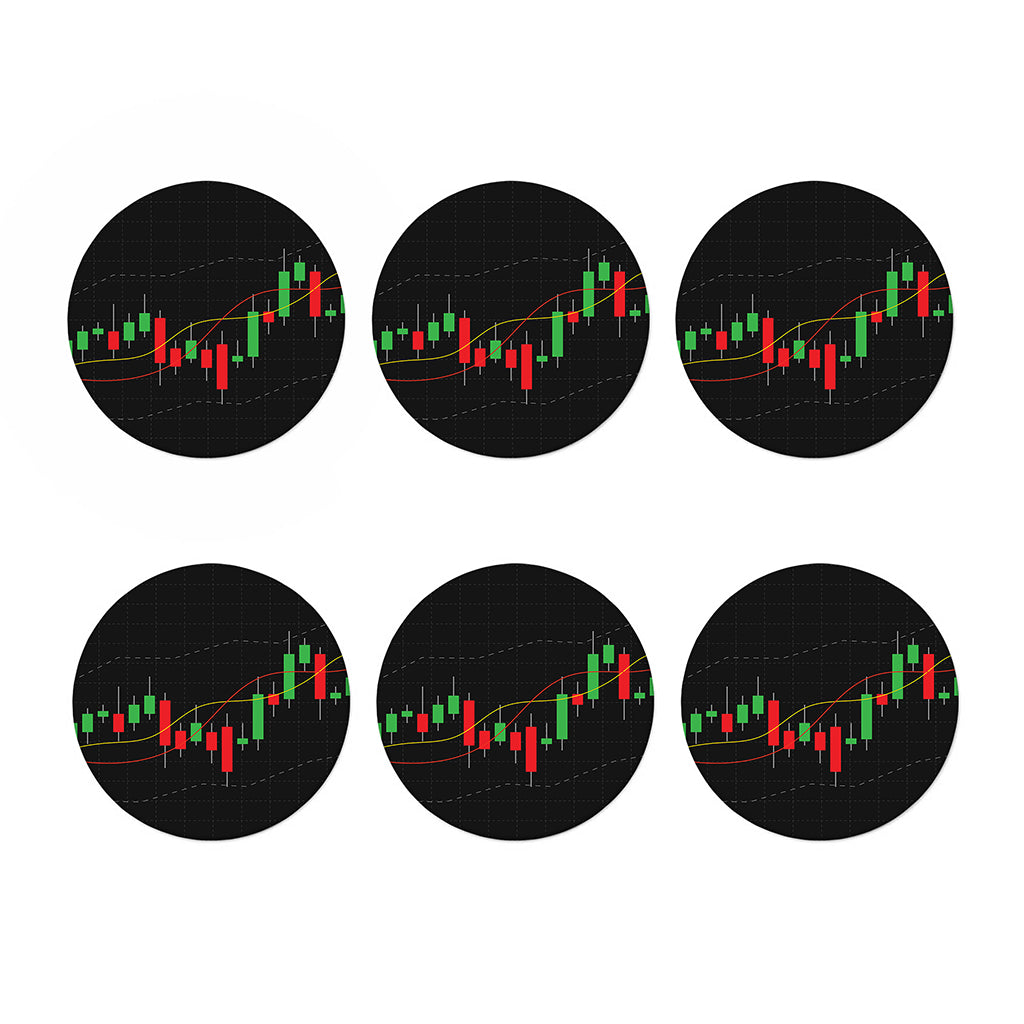 Stock Market Candlestick Print Coaster Set