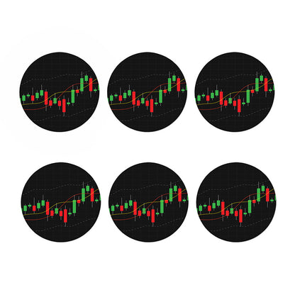 Stock Market Candlestick Print Coaster Set