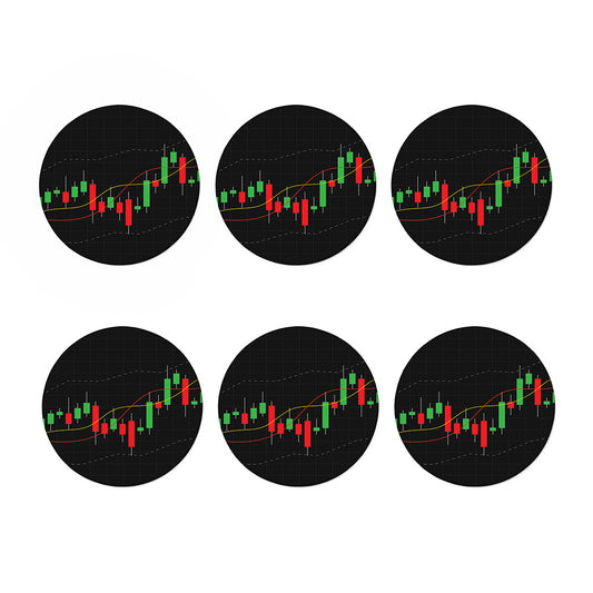 Stock Market Candlestick Print Coaster Set
