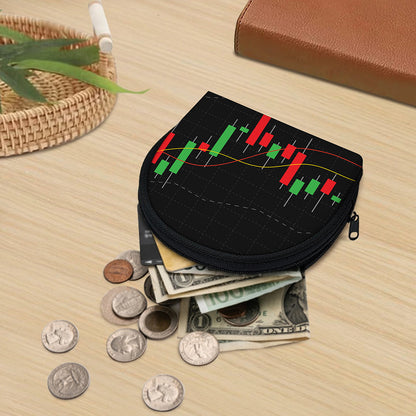 Stock Market Candlestick Print Coin Purse