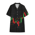 Stock Market Candlestick Print Cotton Hawaiian Shirt