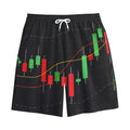 Stock Market Candlestick Print Cotton Shorts