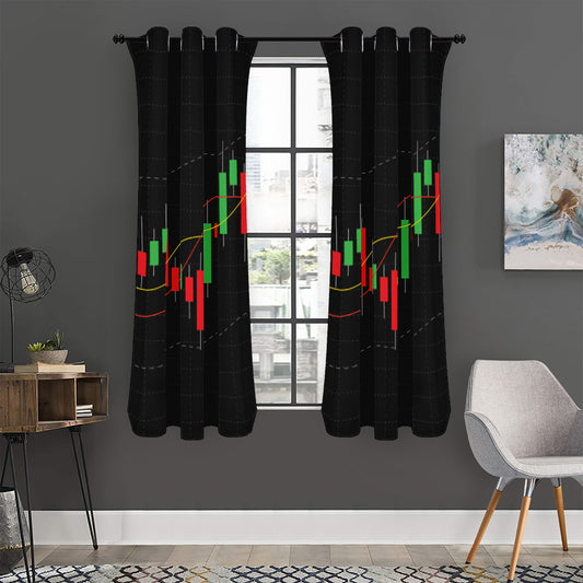 Stock Market Candlestick Print Curtain