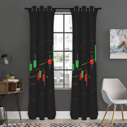 Stock Market Candlestick Print Curtain