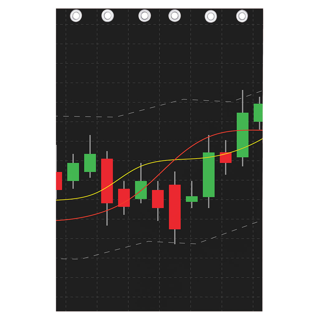 Stock Market Candlestick Print Curtain