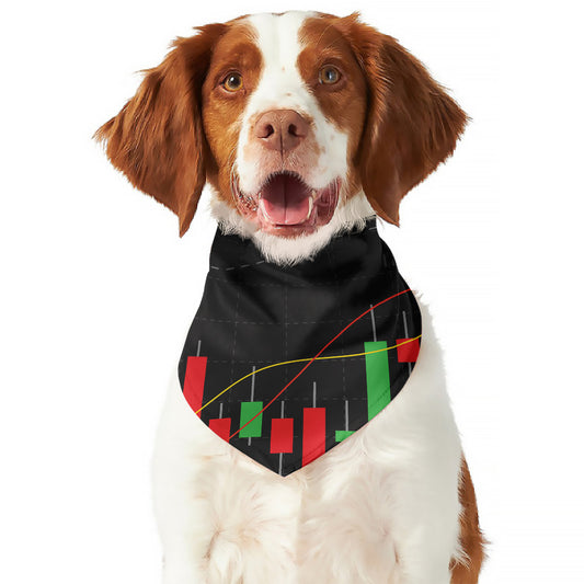 Stock Market Candlestick Print Dog Bandana