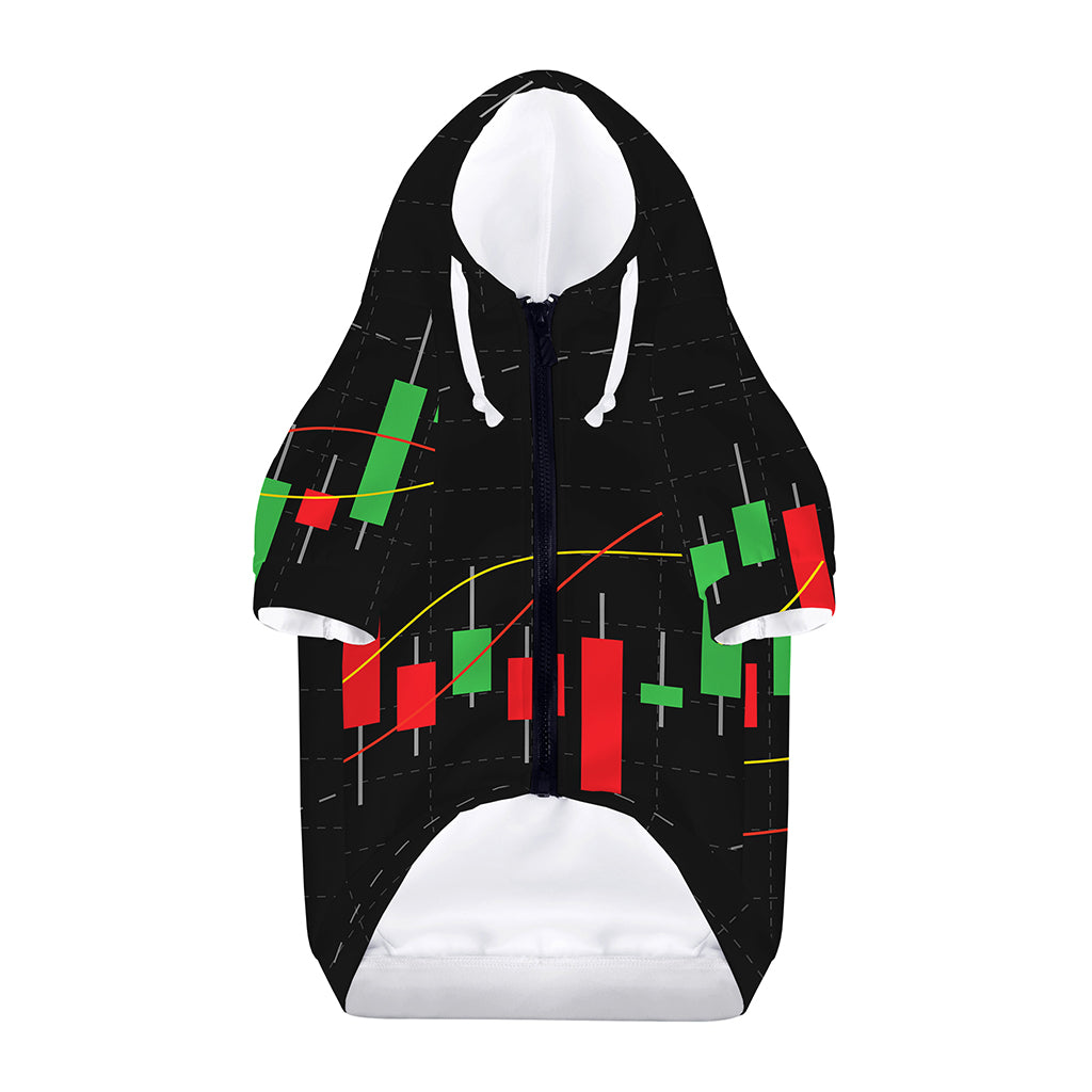 Stock Market Candlestick Print Dog Zip Up Hoodie