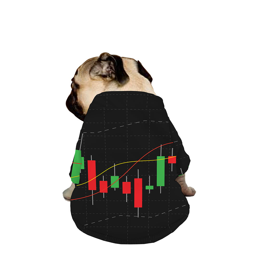 Stock Market Candlestick Print Dog Zip Up Jacket