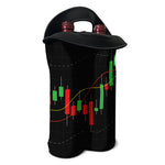 Stock Market Candlestick Print Double Neoprene Wine Tote