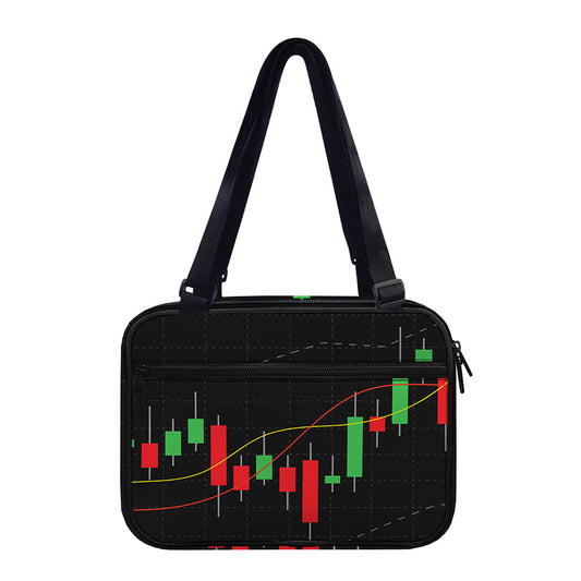 Stock Market Candlestick Print Double Strap Bible Bag
