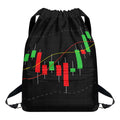 Stock Market Candlestick Print Drawstring Backpack