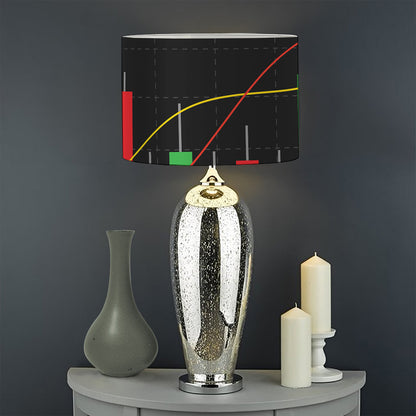 Stock Market Candlestick Print Drum Lamp Shade