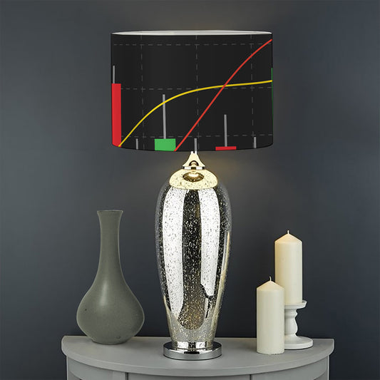Stock Market Candlestick Print Drum Lamp Shade