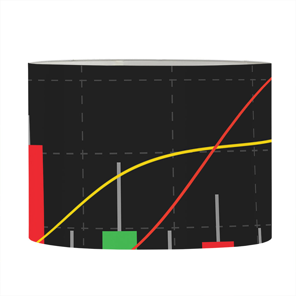 Stock Market Candlestick Print Drum Lamp Shade