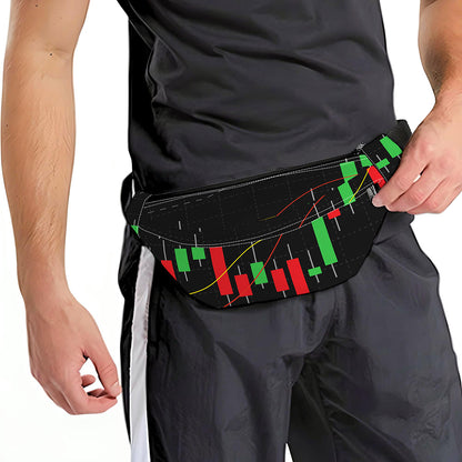 Stock Market Candlestick Print Fanny Pack