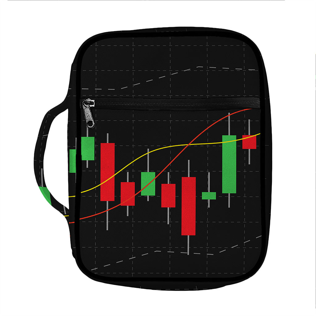Stock Market Candlestick Print Front Pocket Bible Bag