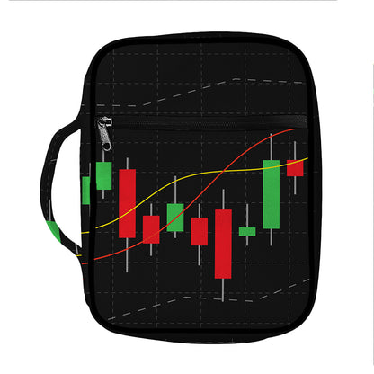 Stock Market Candlestick Print Front Pocket Bible Bag