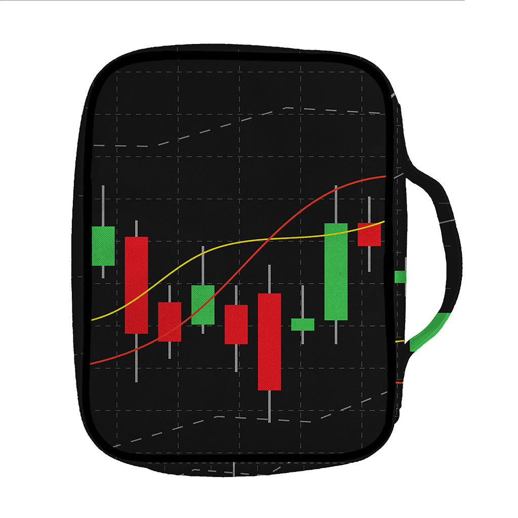 Stock Market Candlestick Print Front Pocket Bible Bag