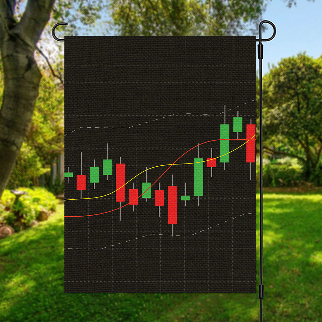Stock Market Candlestick Print Garden Flag