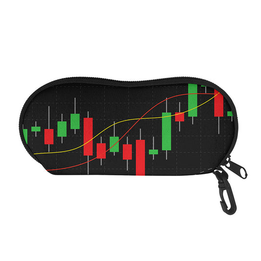 Stock Market Candlestick Print Glasses Case
