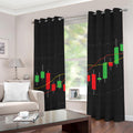 Stock Market Candlestick Print Grommet Curtains