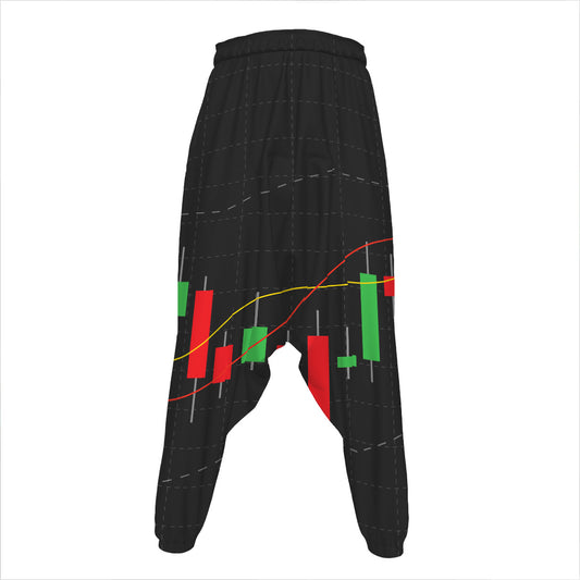 Stock Market Candlestick Print Hammer Pants