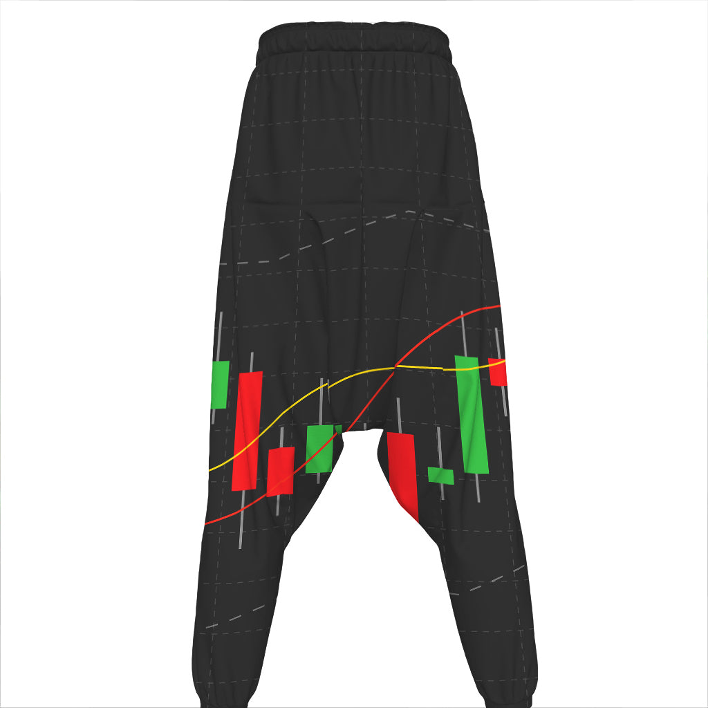 Stock Market Candlestick Print Hammer Pants