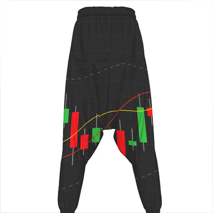 Stock Market Candlestick Print Hammer Pants