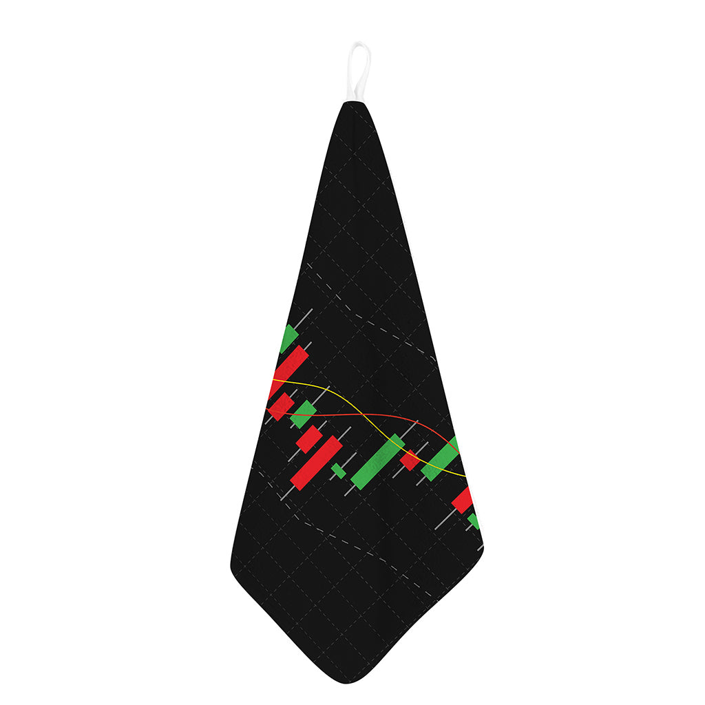 Stock Market Candlestick Print Hand Towel