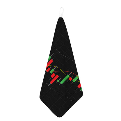 Stock Market Candlestick Print Hand Towel