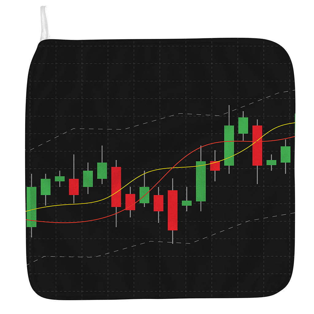 Stock Market Candlestick Print Hand Towel