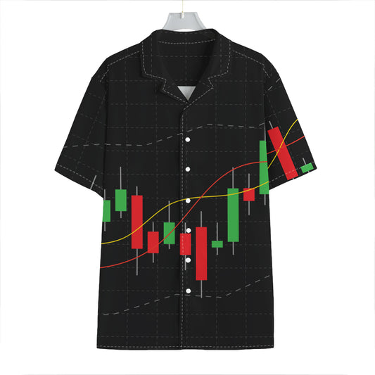 Stock Market Candlestick Print Hawaiian Shirt