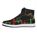 Stock Market Candlestick Print High Top Leather Sneakers