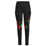 Stock Market Candlestick Print High-Waisted Pocket Leggings
