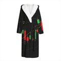 Stock Market Candlestick Print Hooded Bathrobe