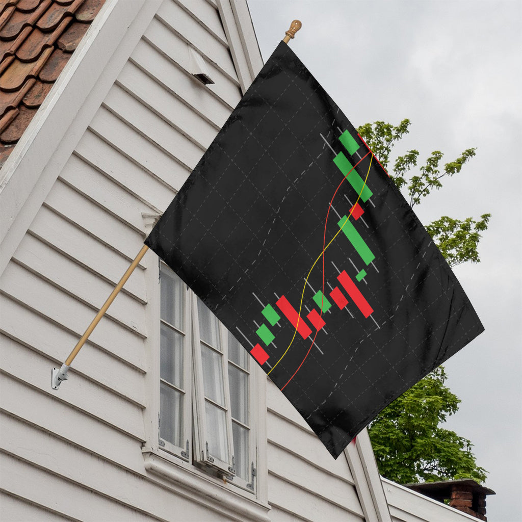 Stock Market Candlestick Print House Flag