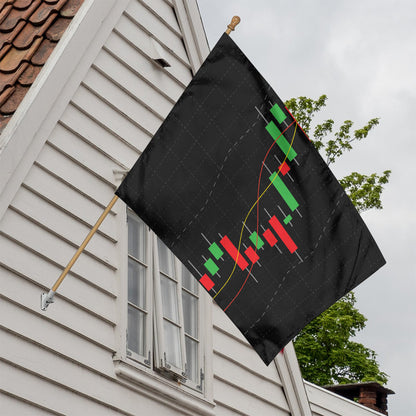 Stock Market Candlestick Print House Flag