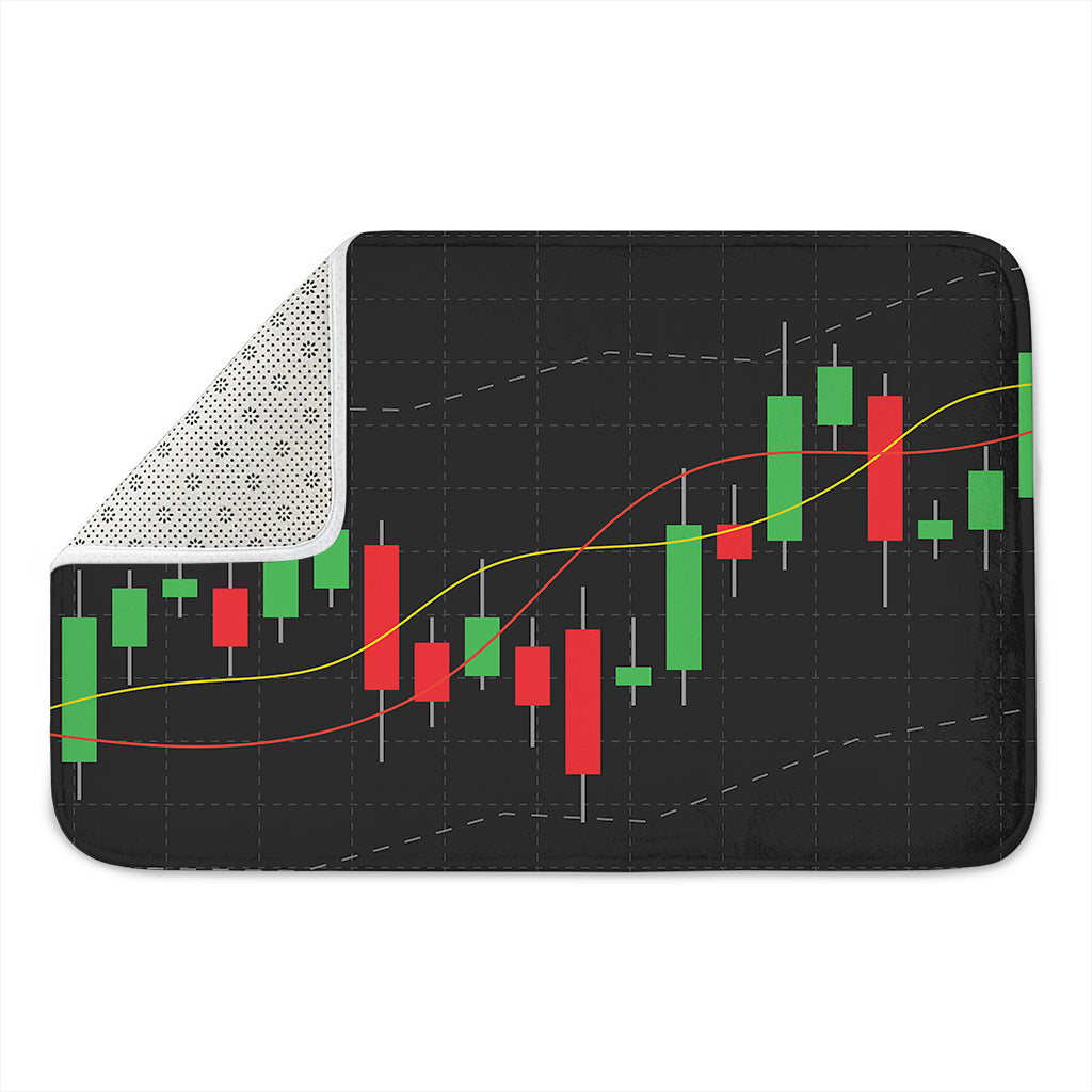 Stock Market Candlestick Print Indoor Door Mat