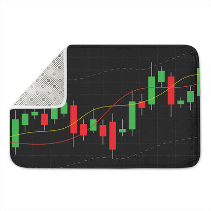 Stock Market Candlestick Print Indoor Door Mat