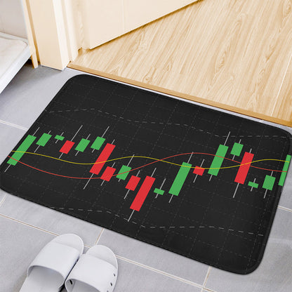 Stock Market Candlestick Print Indoor Door Mat