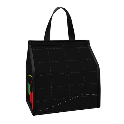 Stock Market Candlestick Print Insulated Lunch Tote