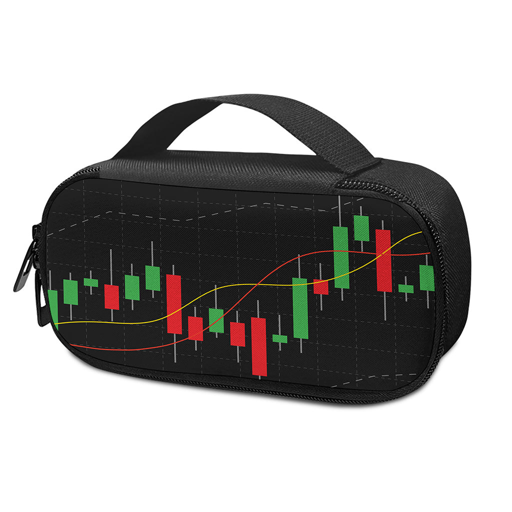 Stock Market Candlestick Print Insulin Cooler Travel Case